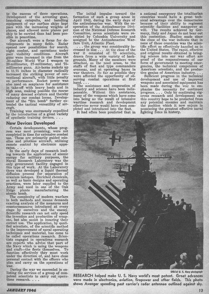 Fleet Admiral King Reports — All Hands January 1946, p. 13