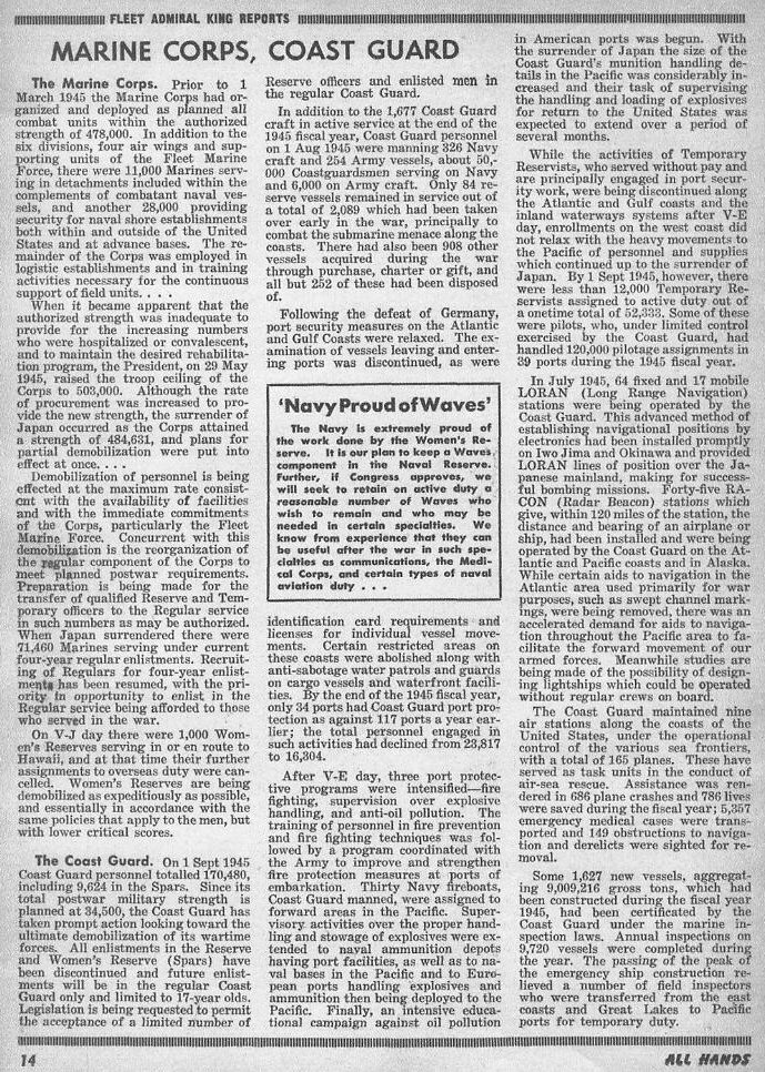 Fleet Admiral King Reports — All Hands January 1946, p. 14