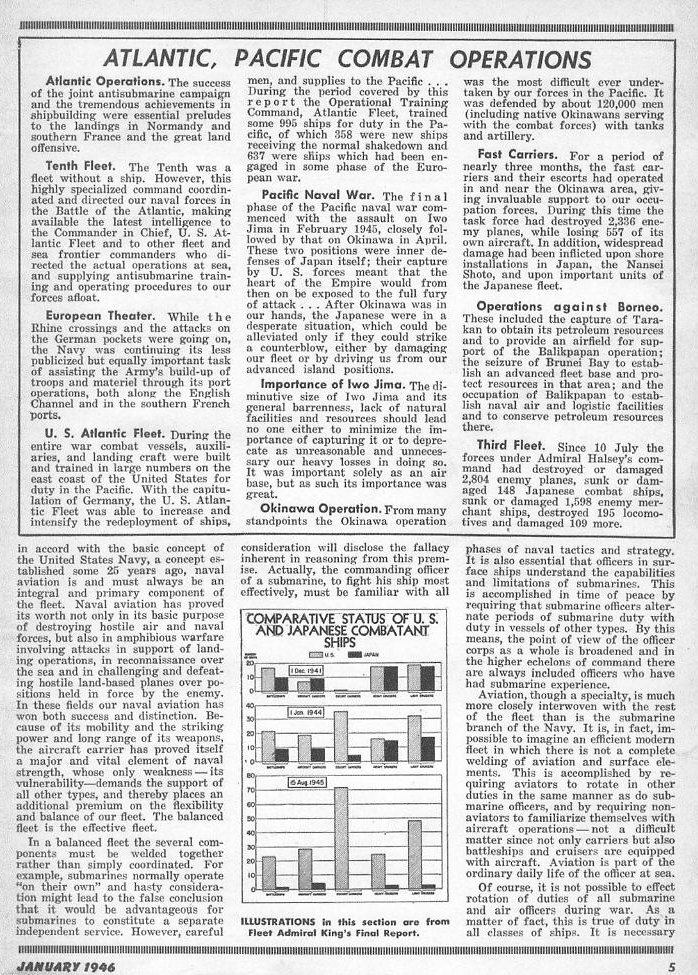 Fleet Admiral King Reports — All Hands January 1946, p. 5