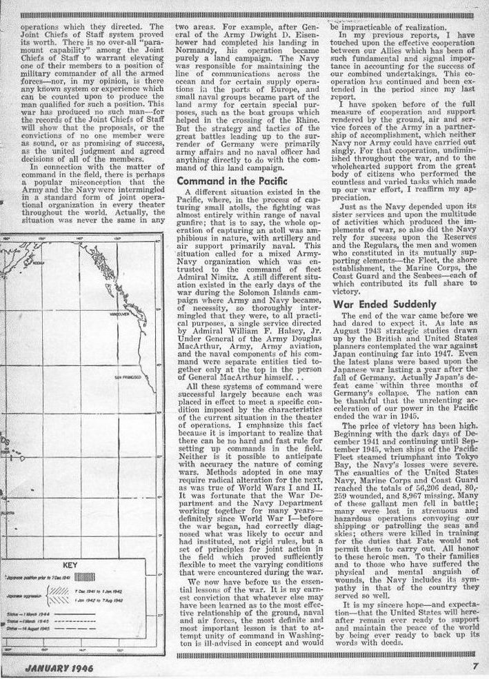 Fleet Admiral King Reports — All Hands January 1946, p. 7