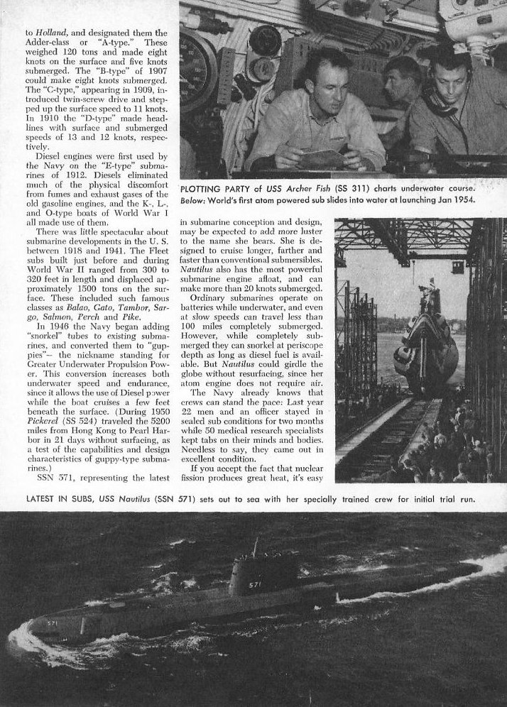 Nautilus Blazes Silent Service Trail — All Hands April 1955, p. 13