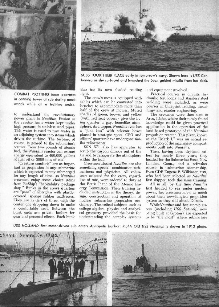 Nautilus Blazes Silent Service Trail — All Hands April 1955, p. 14