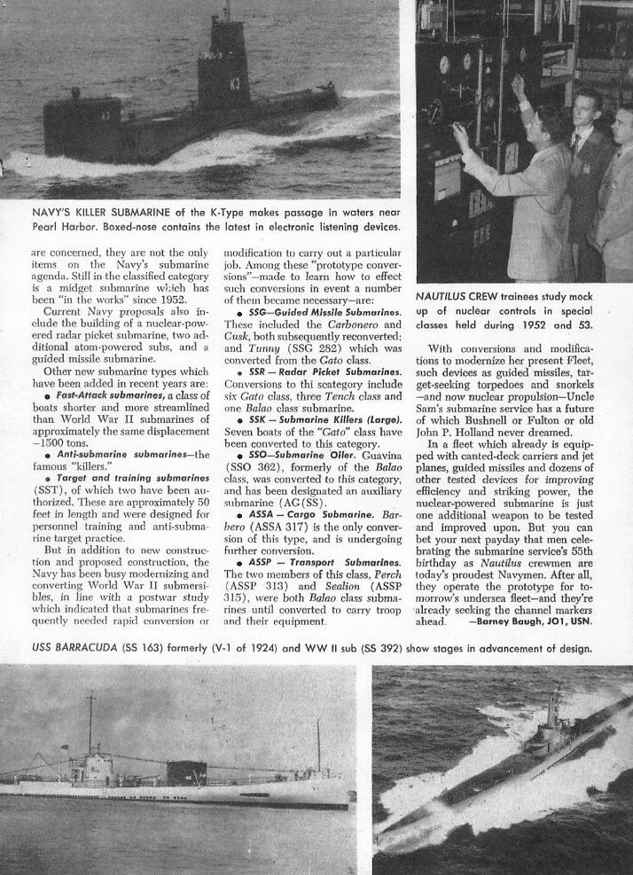 Nautilus Blazes Silent Service Trail — All Hands April 1955, p. 15