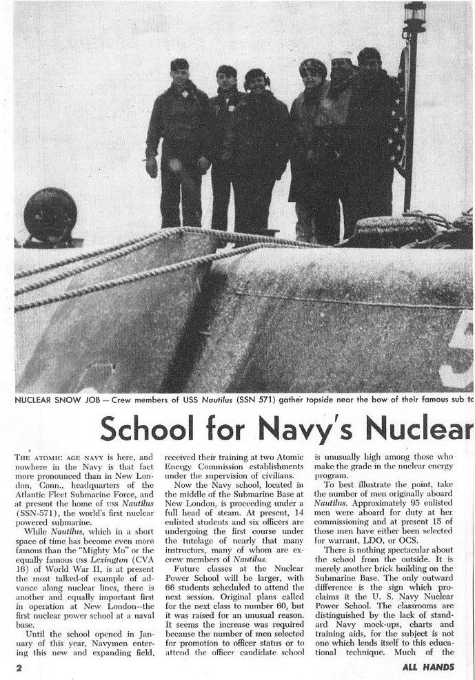 School for Navy's Nuclear Sailors — All Hands April 1956, p. 2