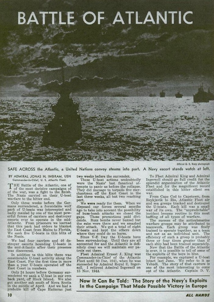 Battle of the Atlantic — All Hands June 1945, p. 10