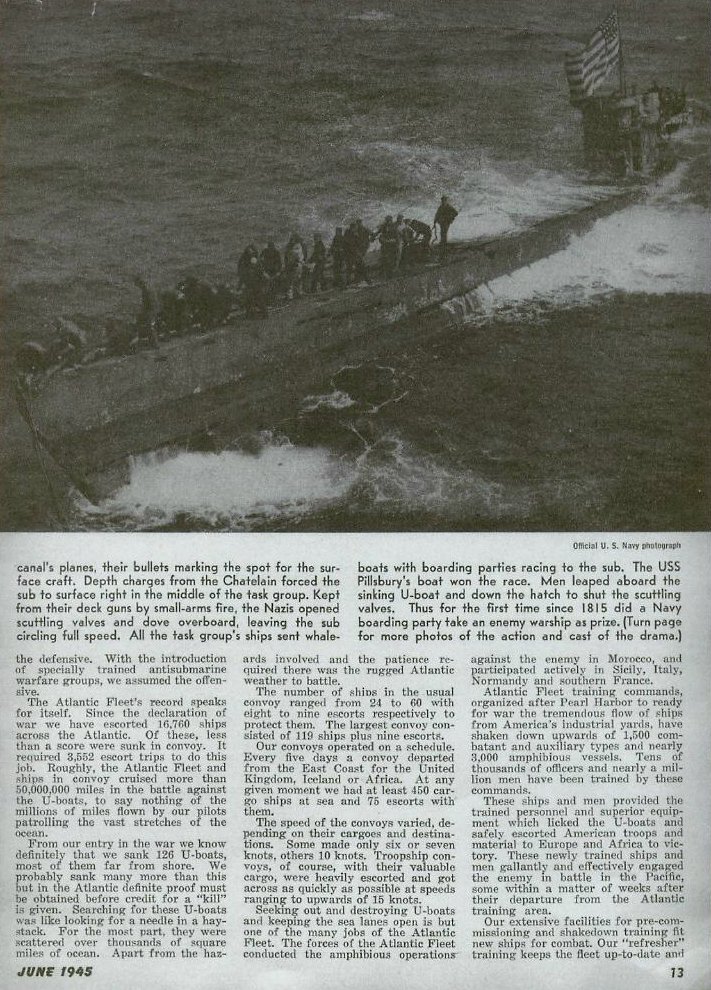 Battle of the Atlantic — All Hands June 1945, p. 13