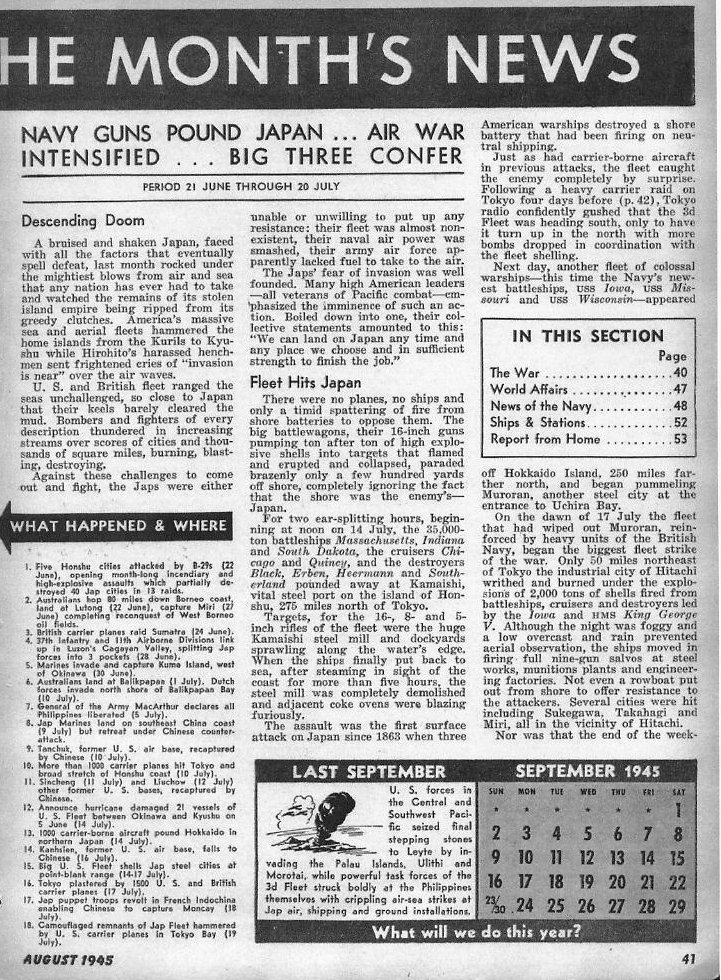 BB-59 Bombards Japan — All Hands August 1945, p. 41