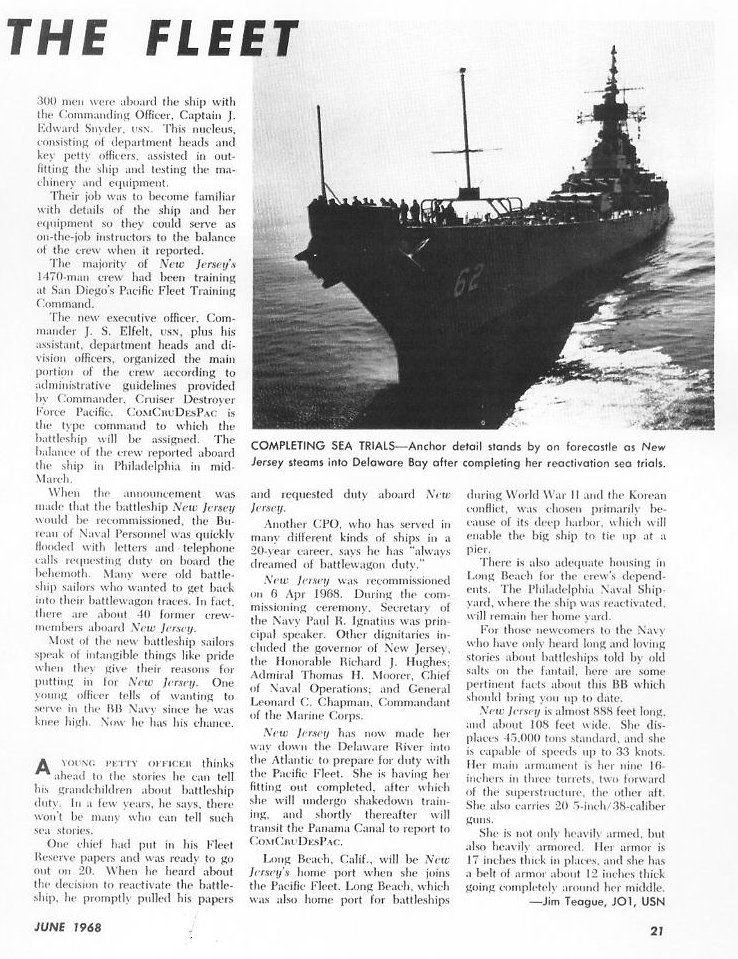 USS New Jersey BB-62 reactivation — p. 21