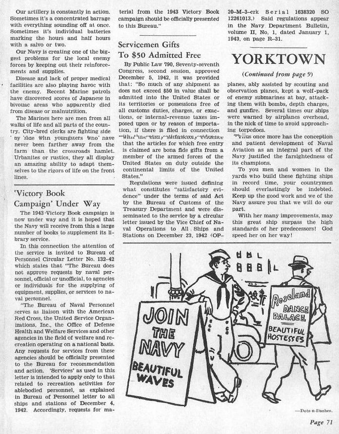 The Part Carriers Played Off North Africa — All Hands February 1943, p. 71