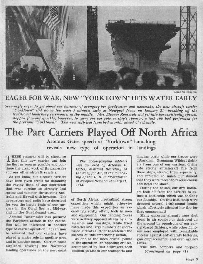 The Part Carriers Played Off North Africa — All Hands February 1943, p. 9