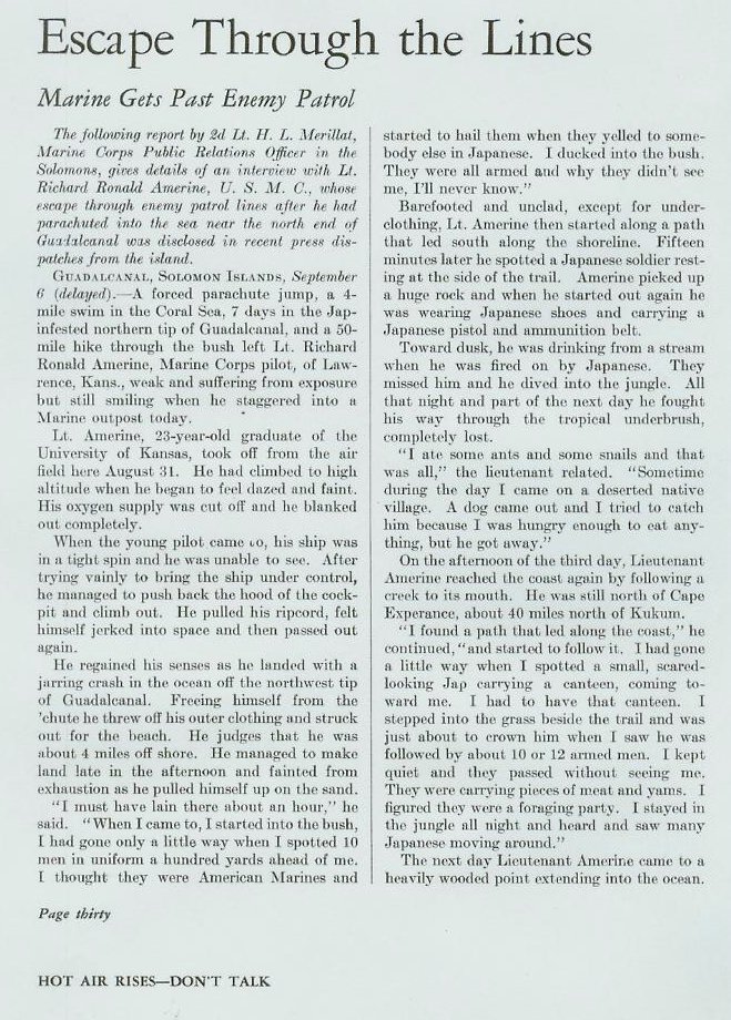 Escape Through the Lines — All Hands October 1942, p. 30