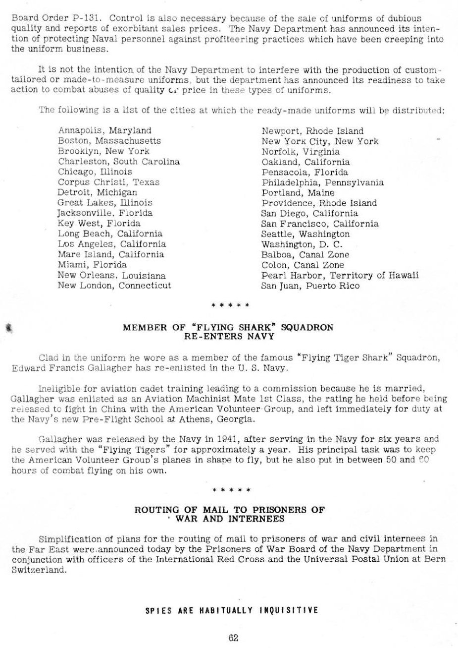Flying Shark Squadron — All Hands August 1942, p. 62