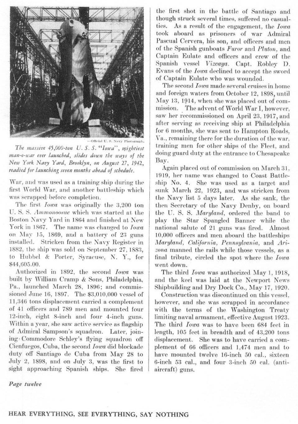 Greatest Man-o'-War — All Hands October 1942, p. 12