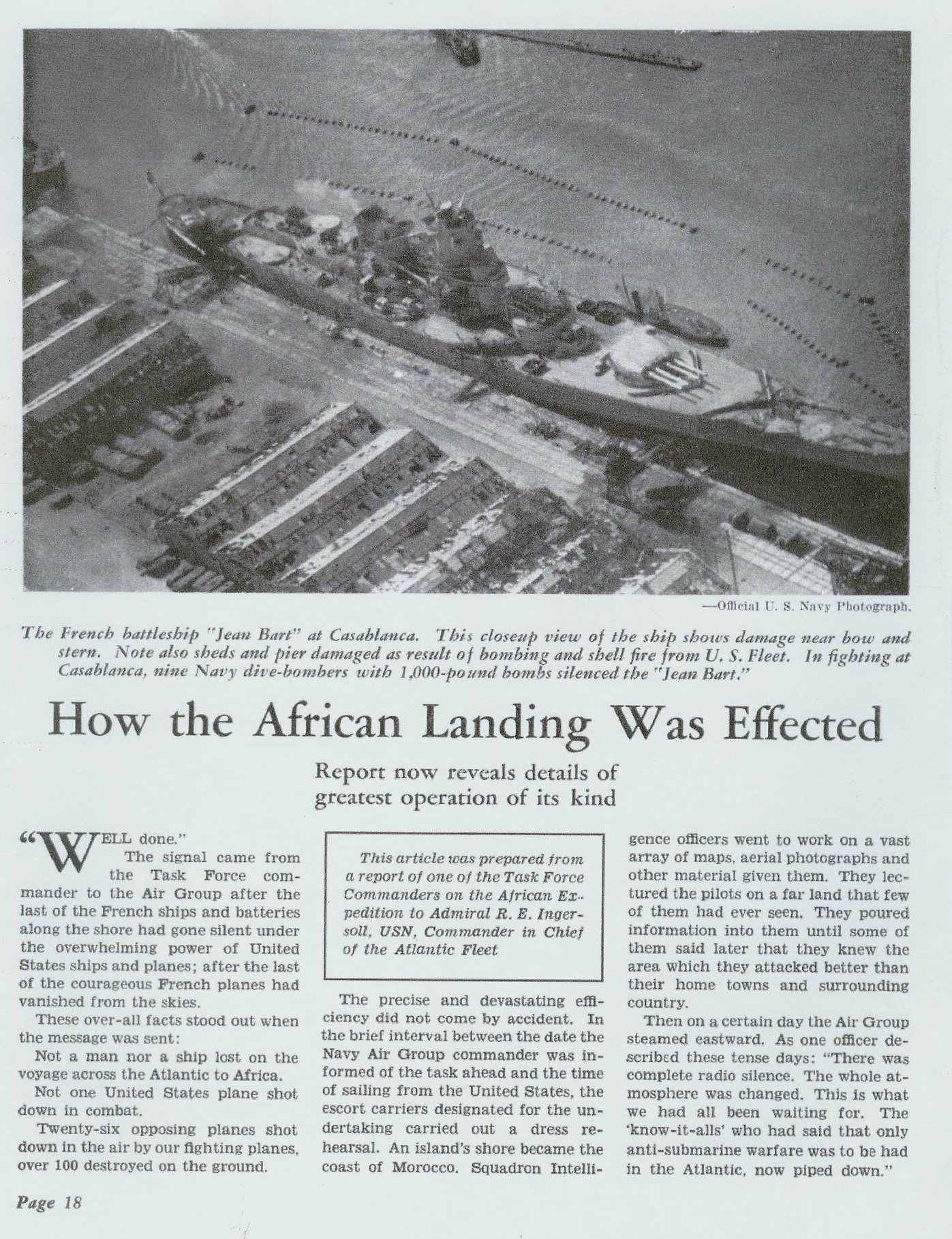 How the African Landing Was Effected — All Hands February 1943, p. 18