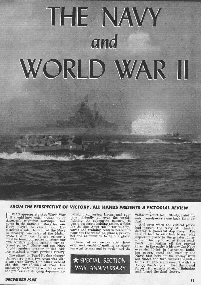 The Navy and WWII, All Hands December 1945 p.11