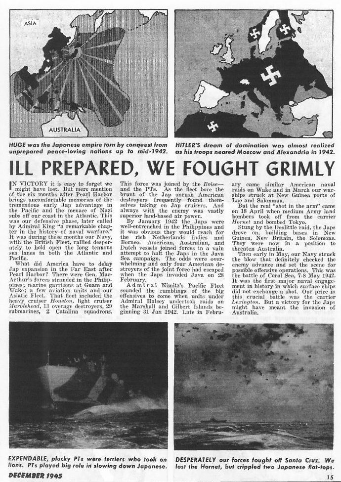 The Navy and WWII, All Hands December 1945 p.15