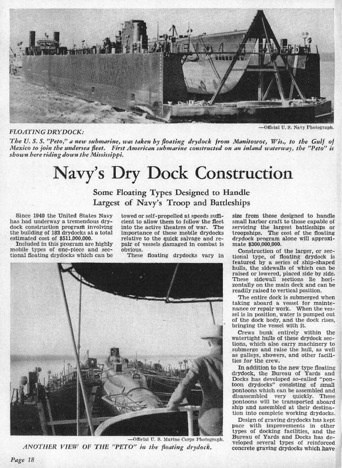 Navy's Dry Dock Construction — All Hands May 1943, p. 18