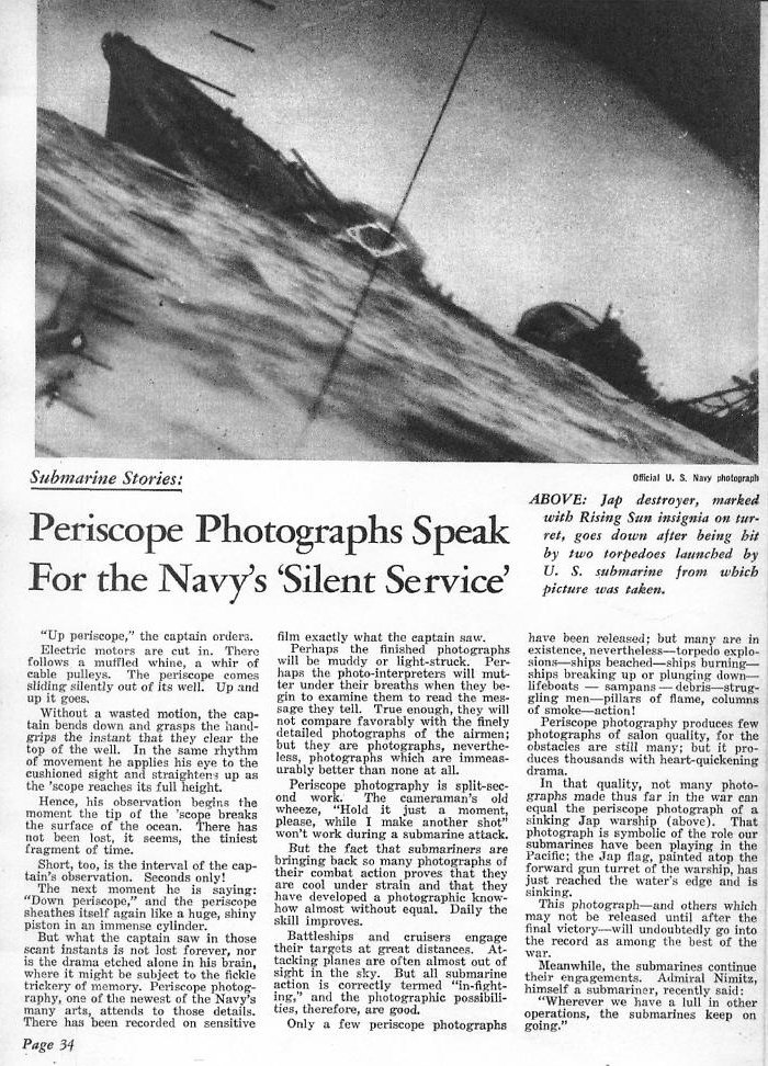 Periscope Photographs — All Hands November 1945, p. 34