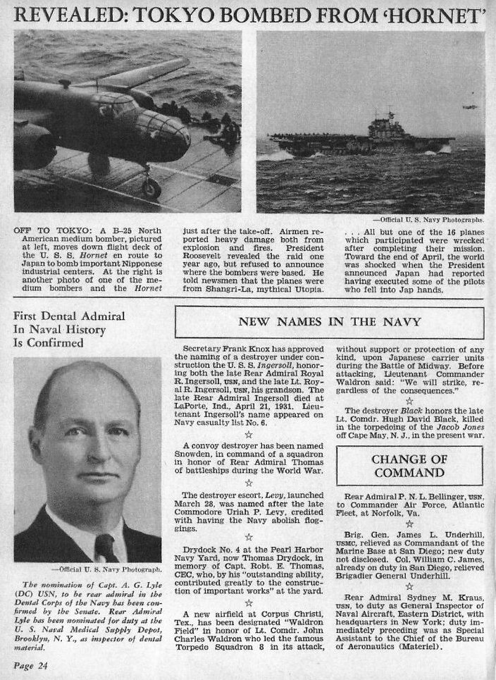 Revealed: Tokyo Bombed From Hornet — All Hands May 1943, p. 24