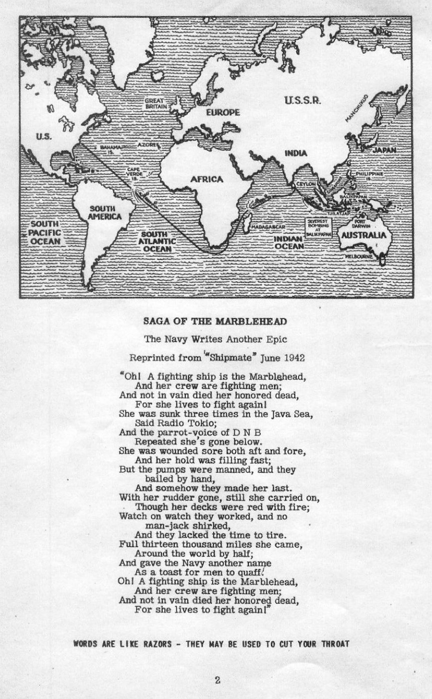 The Saga of the Marblehead — All Hands June 1942, p. 2