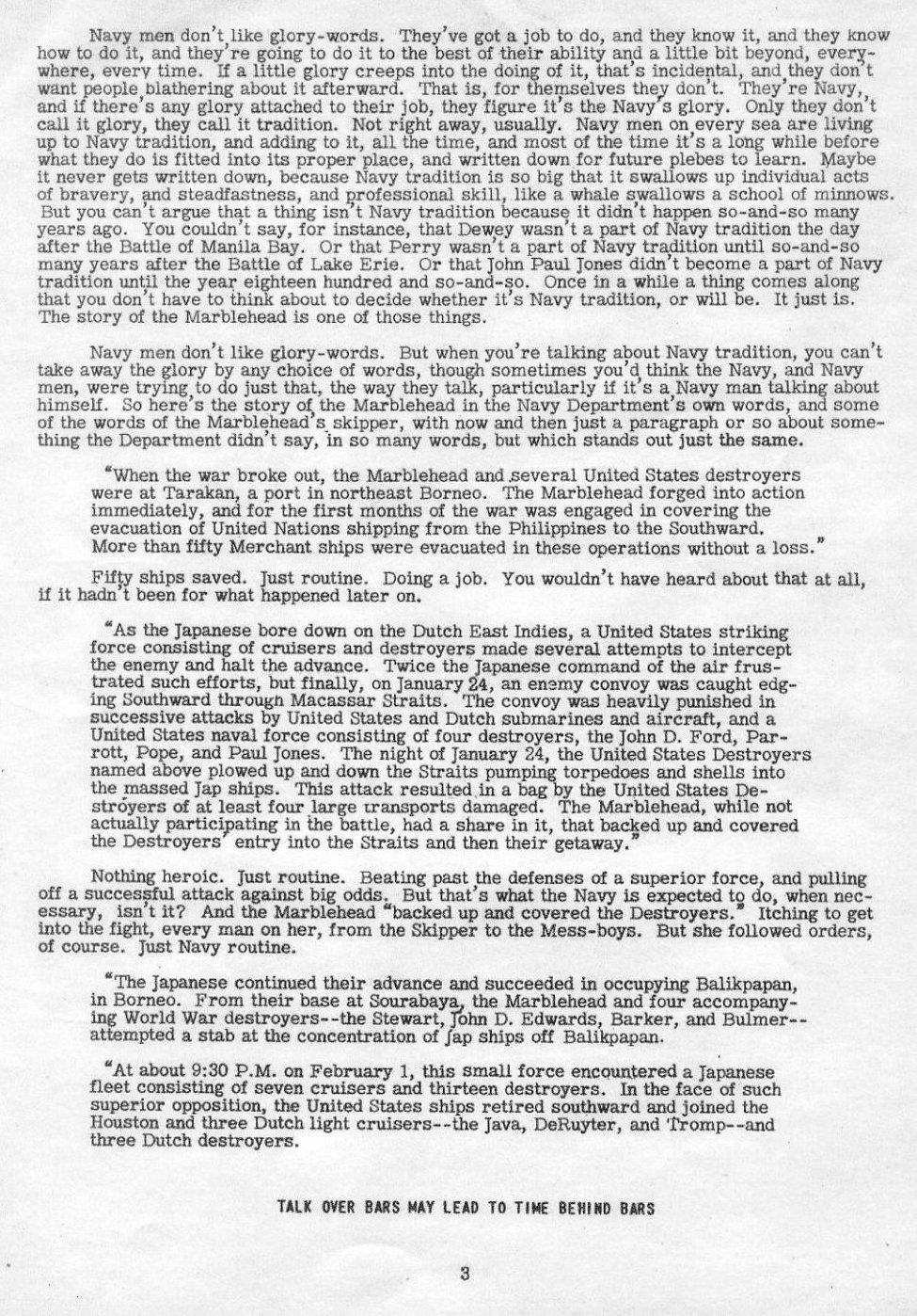 The Saga of the Marblehead — All Hands June 1942, p. 3