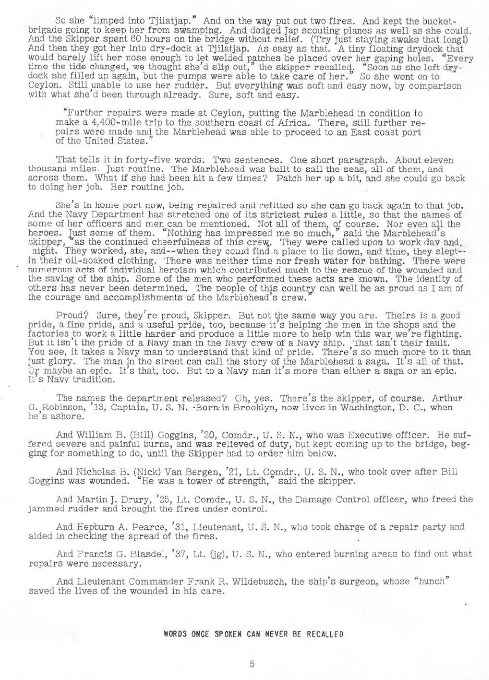 The Saga of the Marblehead — All Hands June 1942, p. 5