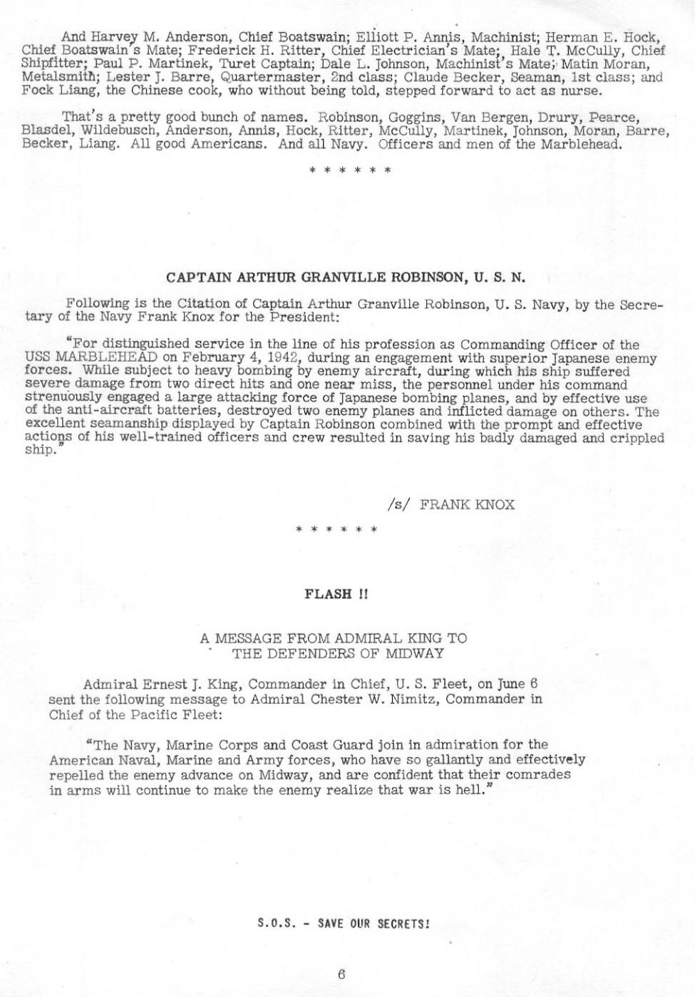 The Saga of the Marblehead — All Hands June 1942, p. 6