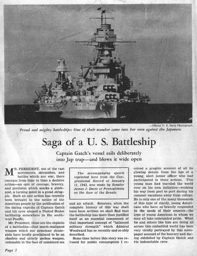 Saga of a U.S. Battleship — All Hands February 1943, p. 2