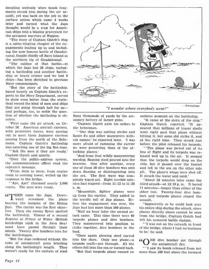 Saga of a U.S. Battleship — All Hands February 1943, p. 44