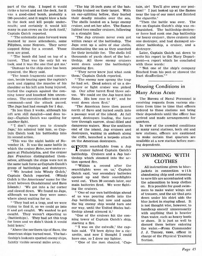 Saga of a U.S. Battleship — All Hands February 1943, p. 45