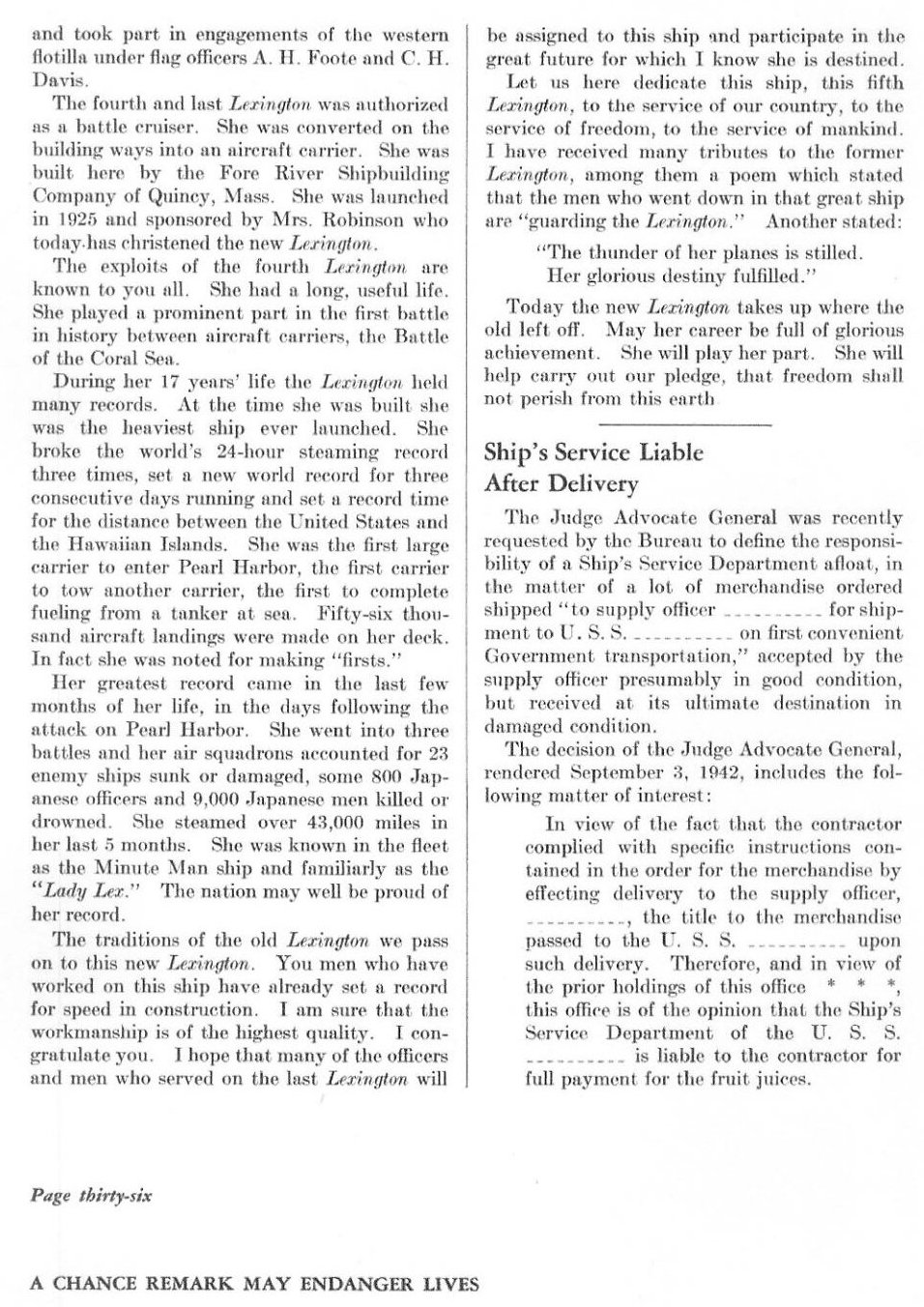 A Ship with a Reputation — All Hands October 1942, p. 36