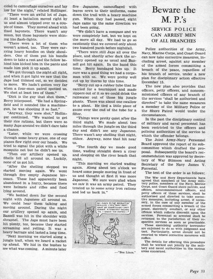 Six Men Battle Japs and Jungle — All Hands December 1942, p. 33