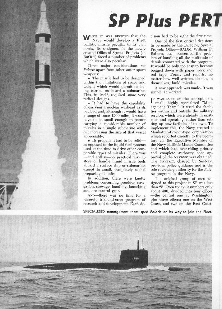 SP Plus PERT Gave Polaris Its Spurt — All Hands January 1960, p. 10