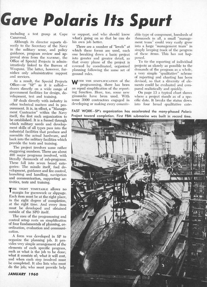 SP Plus PERT Gave Polaris Its Spurt — All Hands January 1960, p. 11