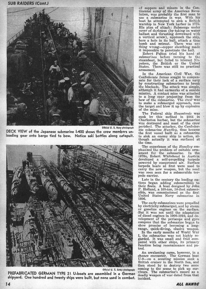 Sub Raiders of Tomorrow article — p. 14