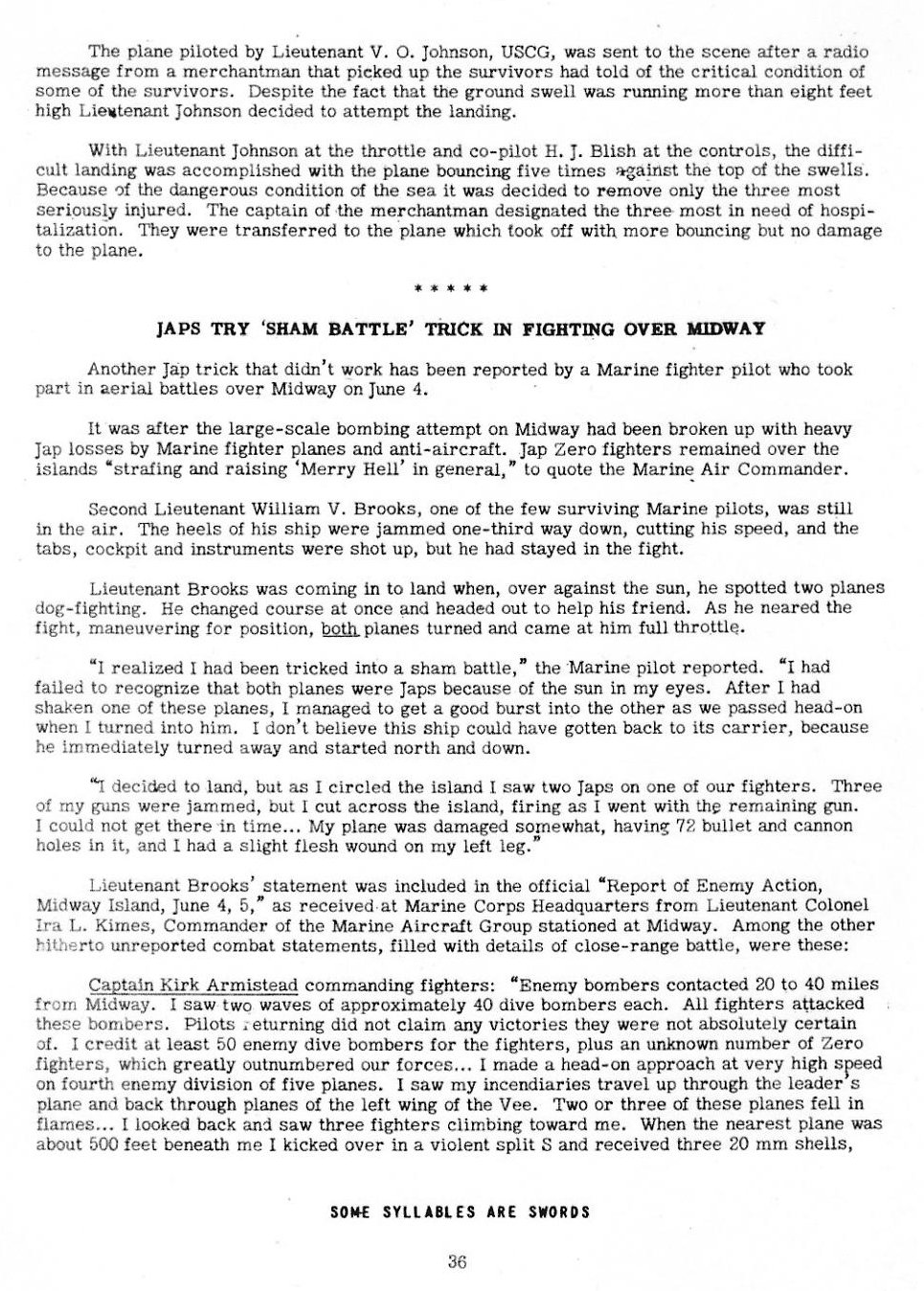 The Battle of Midway — All Hands August 1942, p. 36