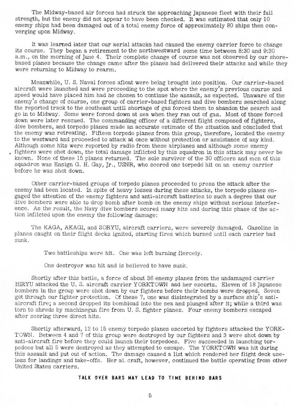 The Battle of Midway — All Hands August 1942, p. 5