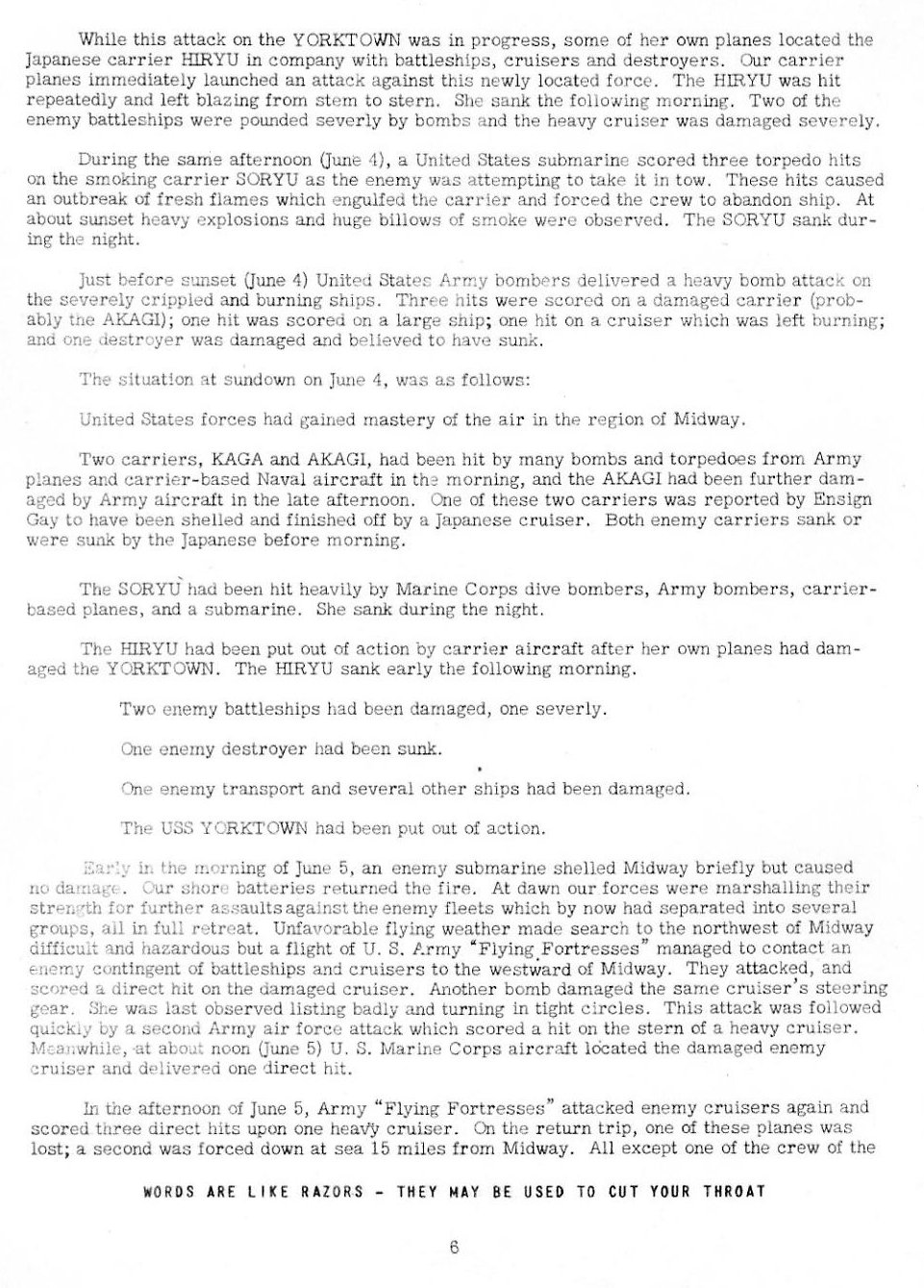 The Battle of Midway — All Hands August 1942, p. 6