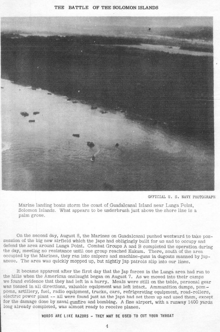 The Battle of the Solomon Islands — All Hands September 1942, p. 4