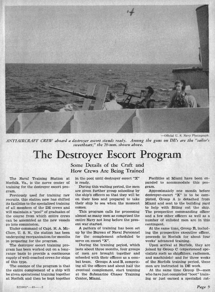 The Destroyer Escort Program — All Hands May 1943, p. 9