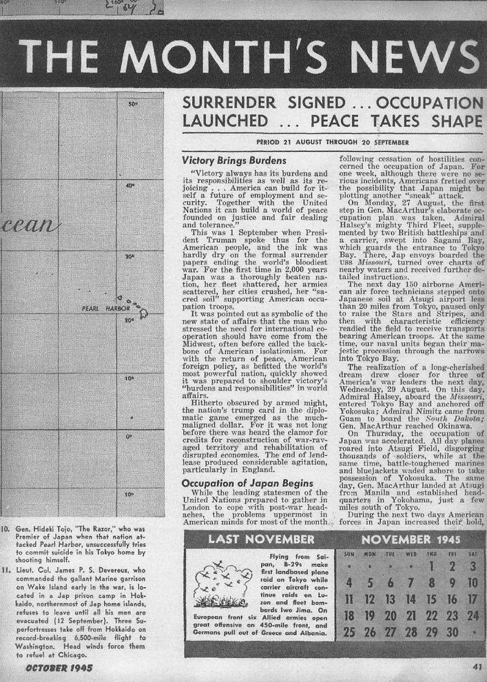 This Month's News — All Hands October 1945, p. 41