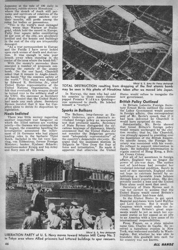This Month's News — All Hands October 1945, p. 46