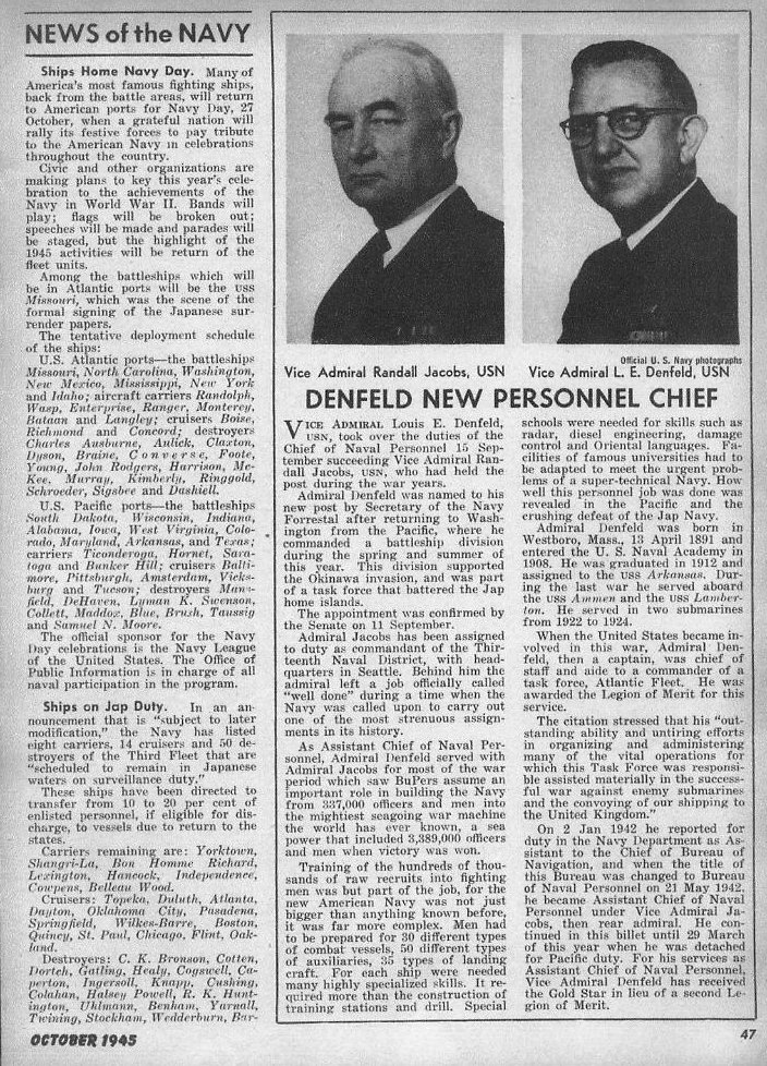 This Month's News — All Hands October 1945, p. 47