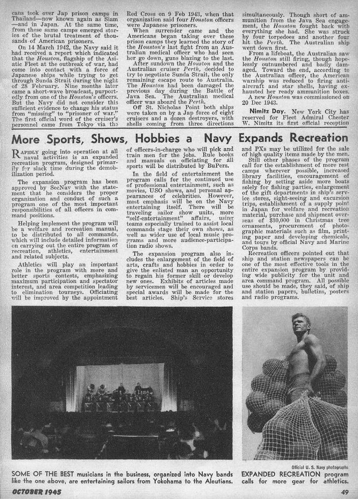 This Month's News — All Hands October 1945, p. 49