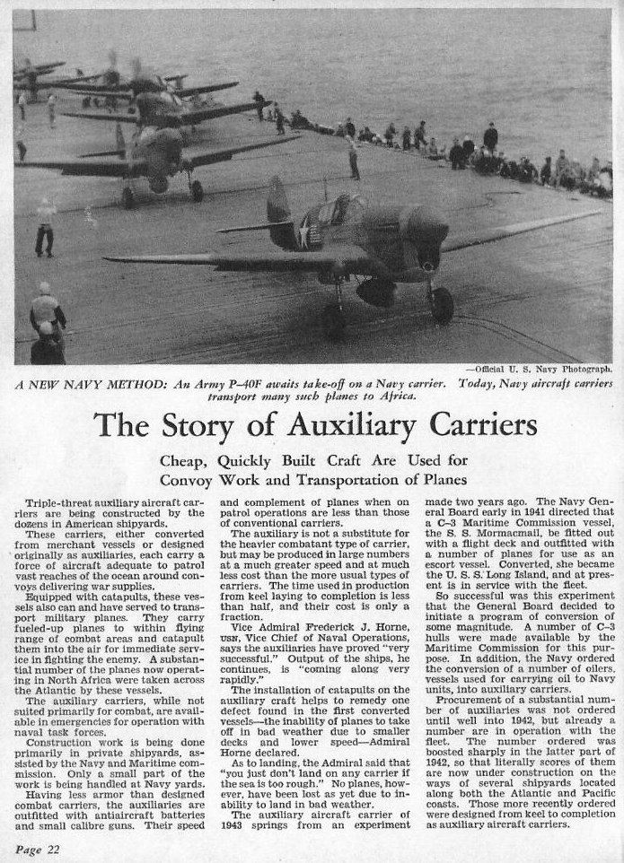 The Story of Auxiliary Carriers — All Hands May 1943, p. 22