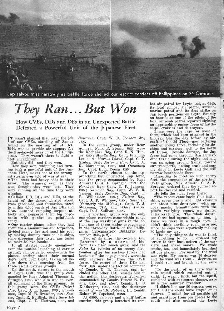 They Ran But Won, All Hands November 1945 p.2