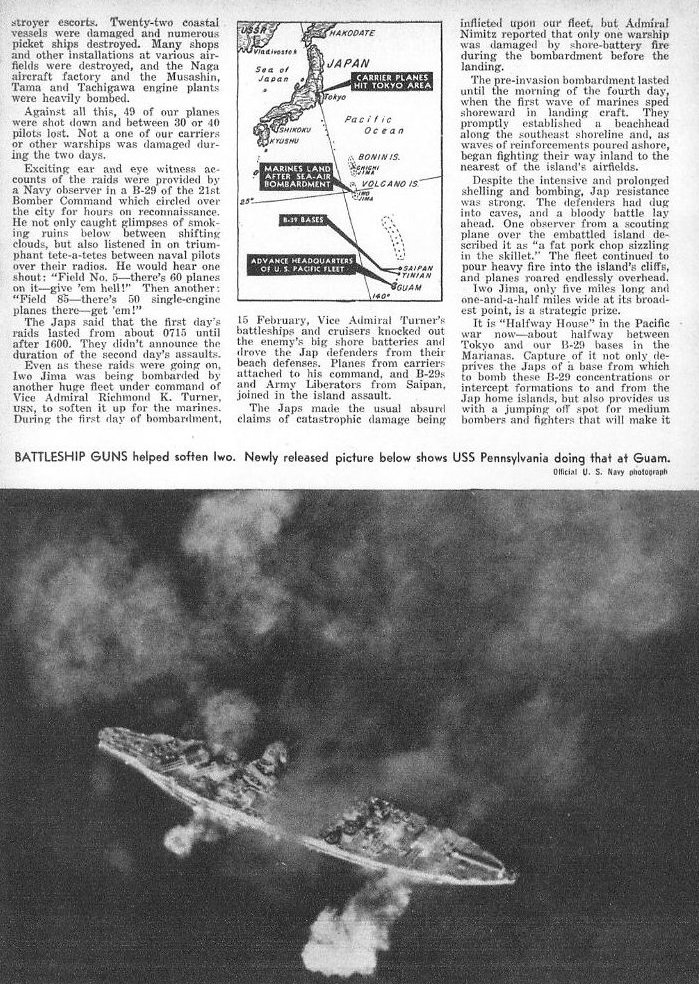 Navy Planes Hit Japan; Marines Invade Iwo p.2
