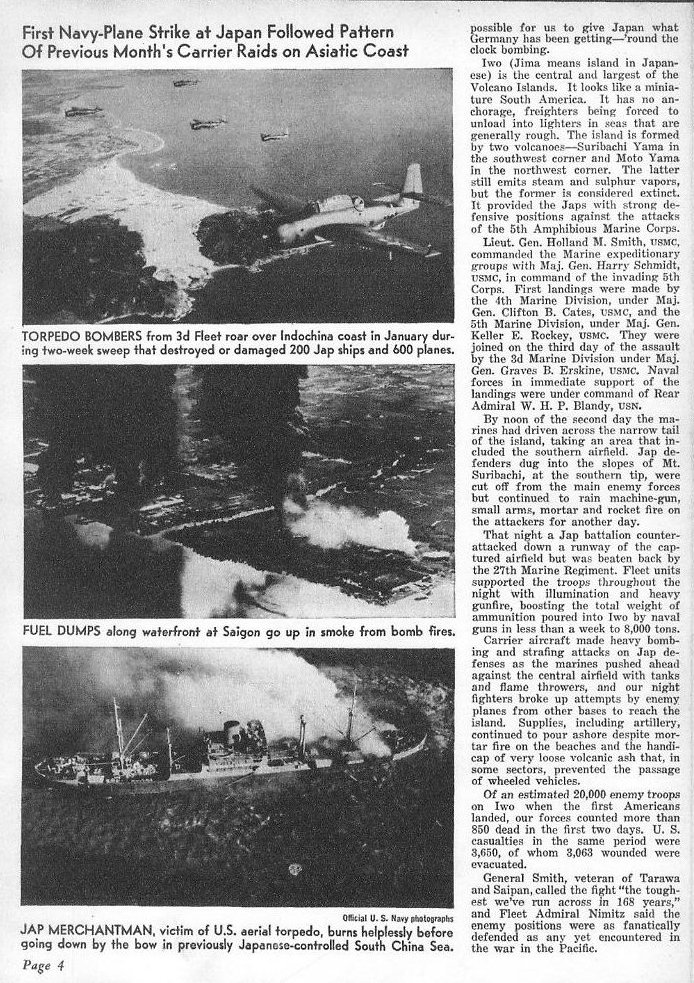 Navy Planes Hit Japan; Marines Invade Iwo p.3