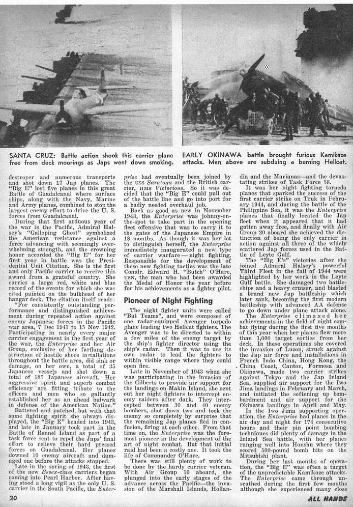 The Big E of the Fleet, All Hands November 1945 p.20