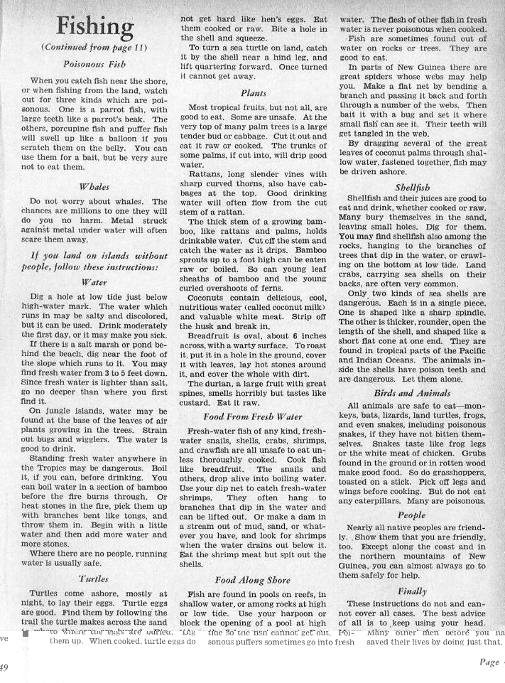 Life Saving Fishing Instructions — All Hands March 1943, p. 49